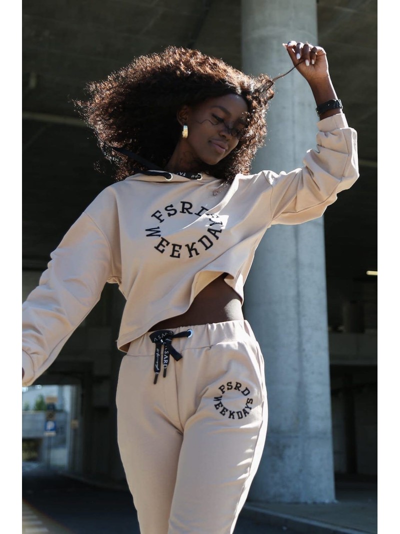 Women\'s beige tracksuit set FI674 - Online store - Boutique